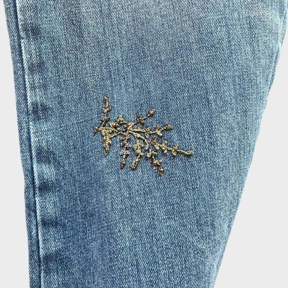 Lauren Ralph Lauren Patchwork Embroidered Jeans Women’s 10 Straight Leg - Picture 7 of 12